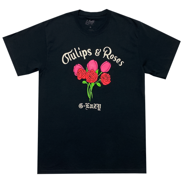 Tulips & Roses Black Tee