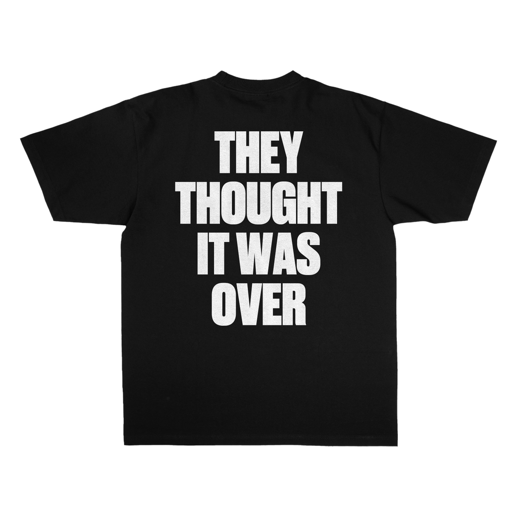 Over Statement Black Tee